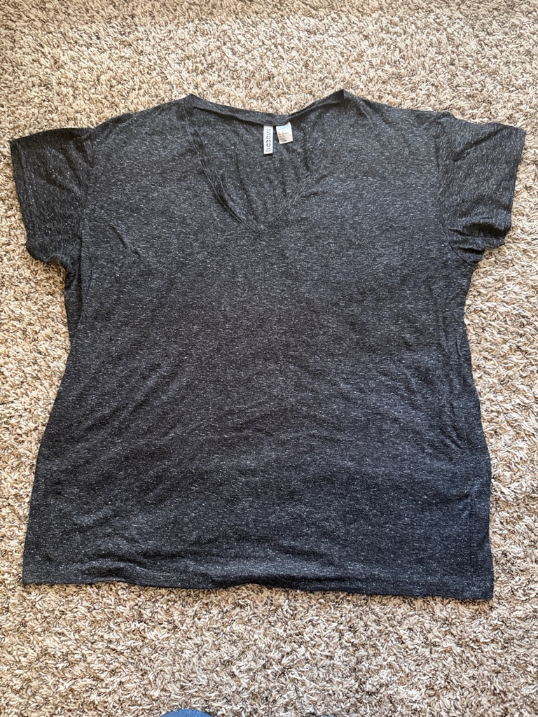 Divided Dark Heather Gray V-Neck Short Sleeve Tee
